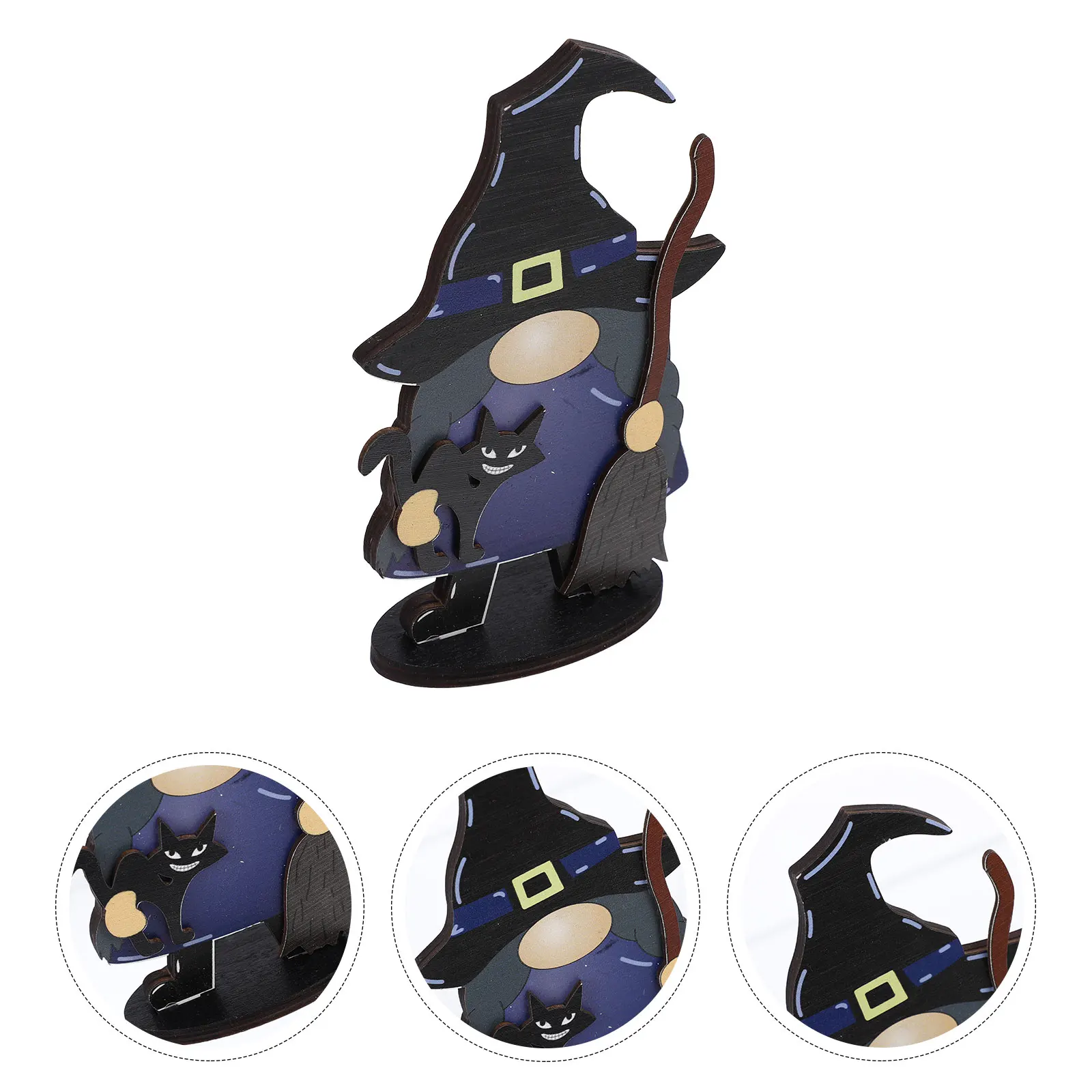 

Halloween Table Centerpiece Sign Decor Ornaments Indoor Accessories Gift Decoration Decorations Wooden Tabletop Gnome