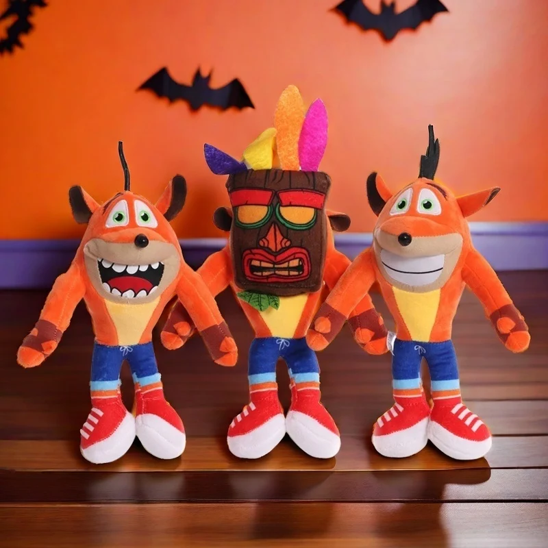 Juguetes de peluche Crash Bandicoot, figuras de la serie de Anime Crazy Trilogy, muñecas Kawaii, regalos de cumpleaños y Navidad, decoración, nuevo, 26cm