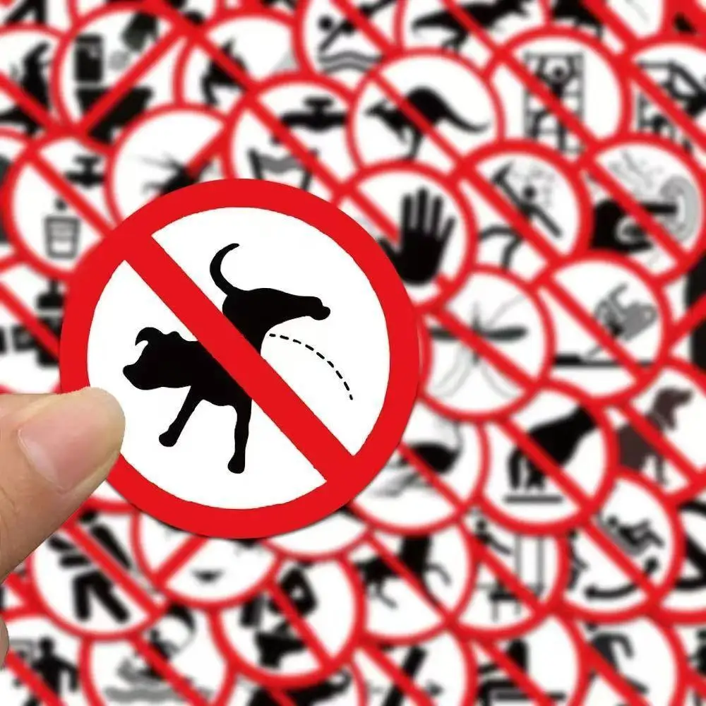 Funny Prohibition Symbols Stickers Creative Warning Sign Decals For Computer Laptop Electronics Shell Decor Stationery Accessory