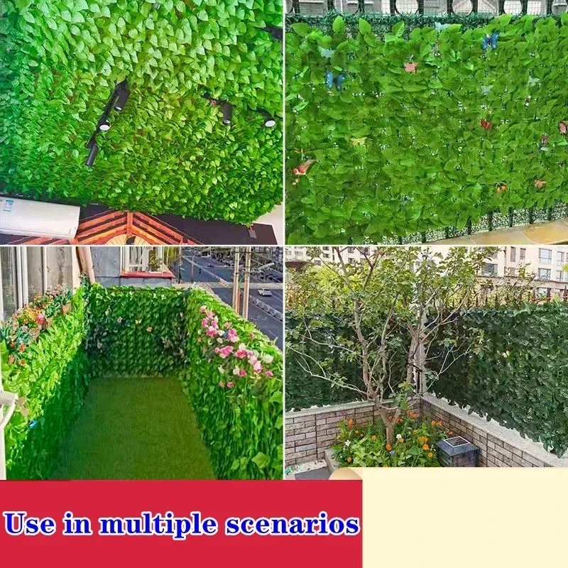 Artificial Leaf Fence Hedge Wall Outdoor Garden Fence Decoration Privacy Screen Protect Ivy Fence Vertical Courtyard Hedge FENC