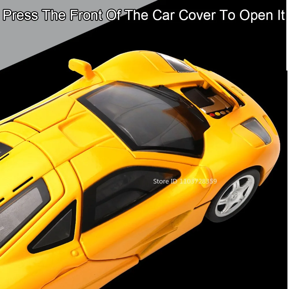 Modelo de coche deportivo F1 765LT, escala 1:32, juguetes de aleación, supercares en miniatura fundidos a presión, puertas con luz de sonido, espalda abierta, regalos para niños