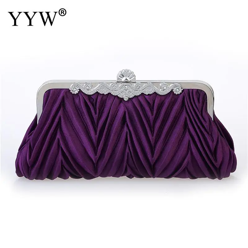 Luxury Satin Elegant Clutch Bag With Chain Shoulder Bags Wedding Solid Envelope Pouch Ladies Party Banquet Clutches Purse