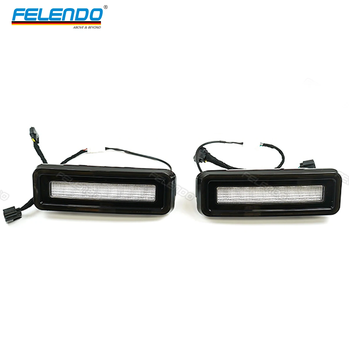 FELENDO LED Rear Bumper Reflector Brake Stop Lamp Turn Signal Reverse Light Land A Rover Defender 2020 Car Accessories Black