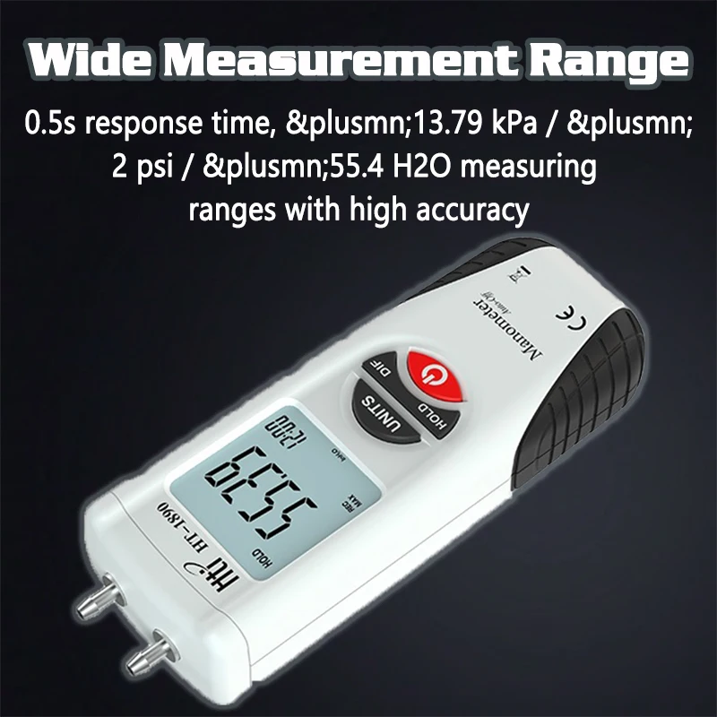 HT-1890 Digital Manometer High performance LCD Gas Pressure Gauge Manometer Air Pressure Meter air pressure Differential Gauge