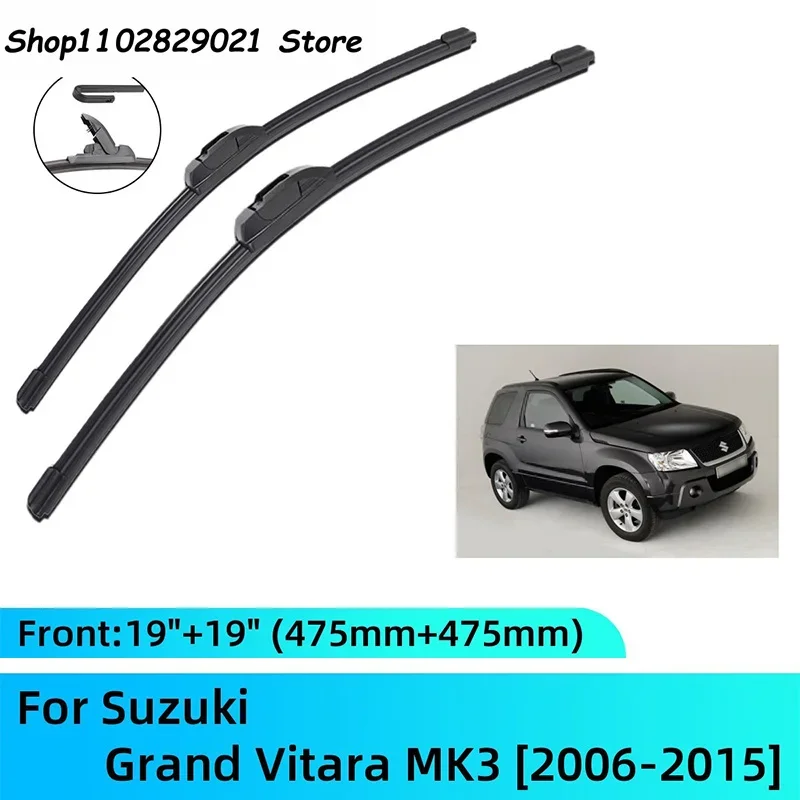 

For Suzuki Grand Vitara MK3 2006-2015 Front Rear Wiper Blades Brushes Cutter Accessories J Hook 2006 2007 2008 2009 2010 2011