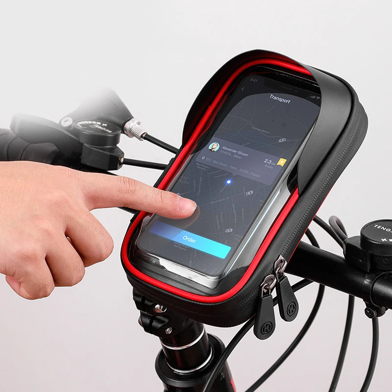 

6.5-inch Large Screen Riding Handlebar Mobile Phone Bag Waterproof Touch Screen Handlebar Bag Head Bag Mobile Phone Holder Bag