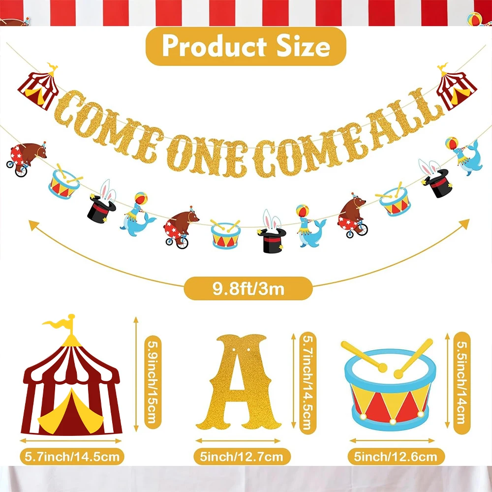 ゴールドの「Come One Come All」サーカスバナ - Party Banner Gold のレビューと価格