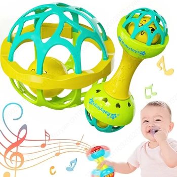 3/1 pçs chocalhos do bebê 0 12 meses brinquedos educativos do bebê shaker grab spin conjunto sensorial educacional presente recém-nascido para infantil menino meninas