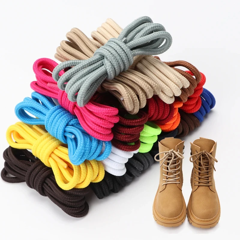 1Pair 20Colors Shoelace Top Quality Polyester Solid Classic Round Shoelaces Casual Sports Boots Lace 90cm 120cm 150cm YD-1