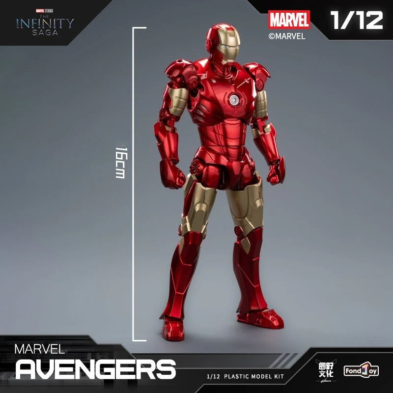 Nuevo Fondjoy Marvel Infinite Legend Series escala 1/12 16cm Iron Man Mk3 Mk4 MK7 figuras de acción juguete de ensamblaje regalos coleccionables para niños