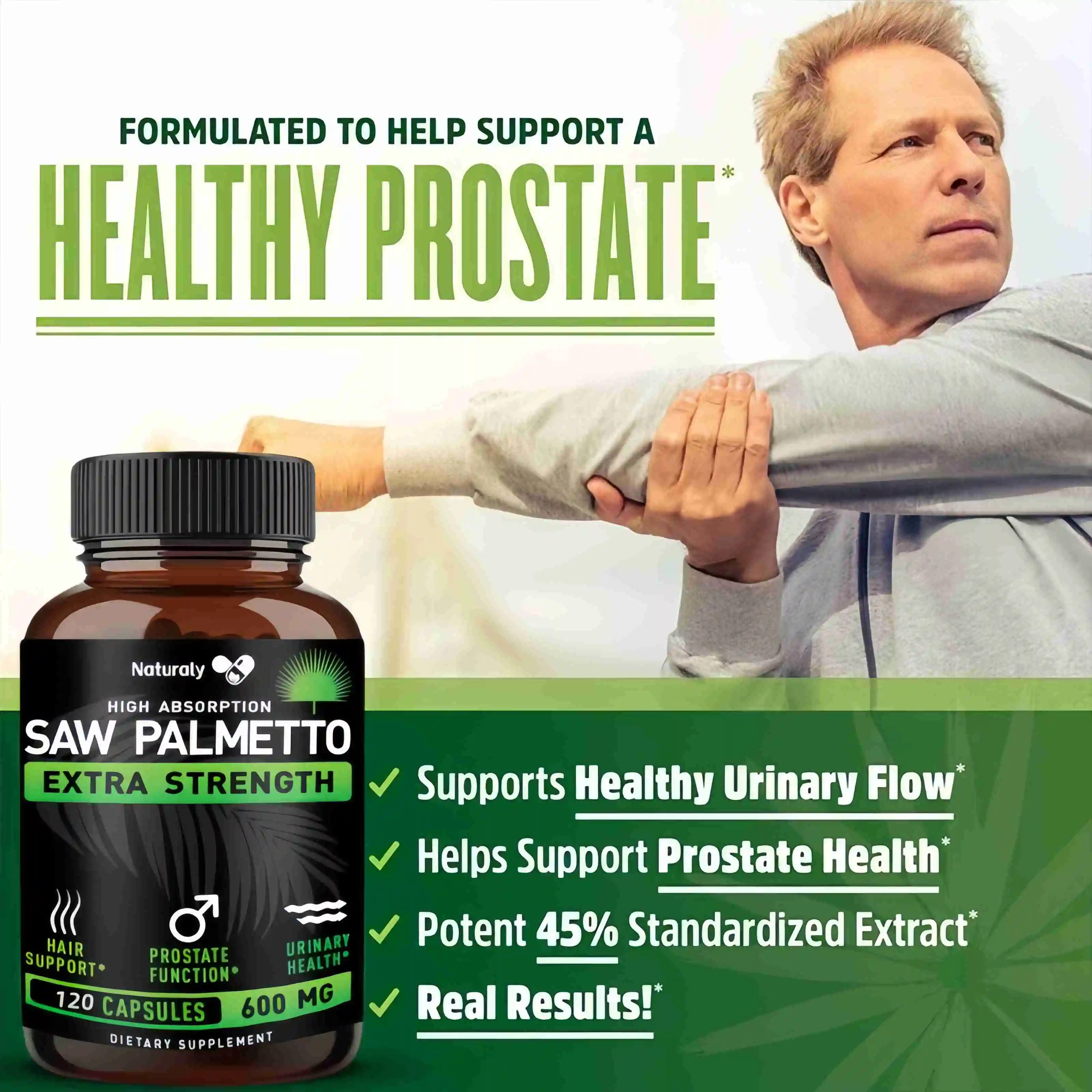 Saw Palmetto Capsules Help Promote Prostate Health,Reduce Baldness and Thinning Hair &Regulate Hormonal Sex Capsules in The Body