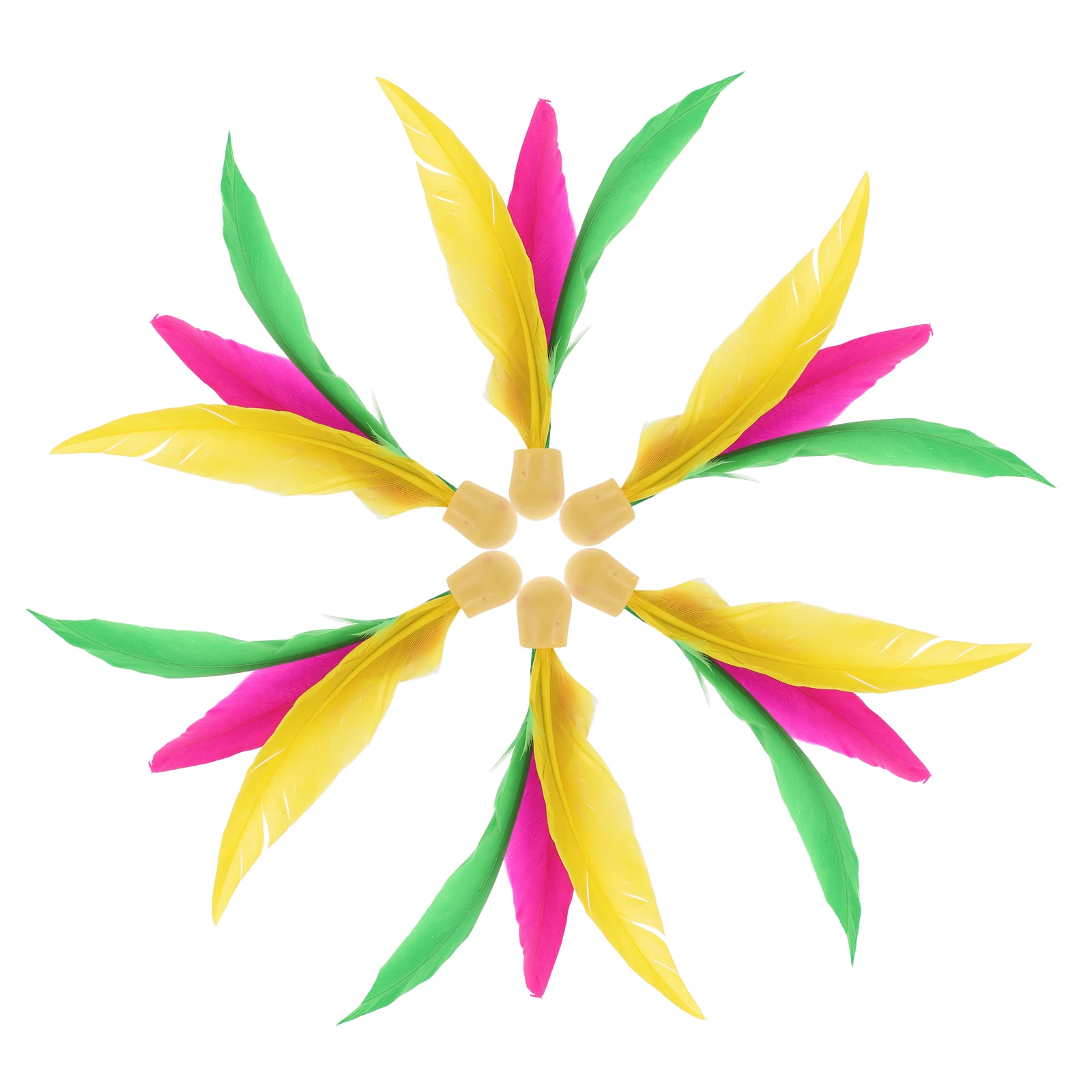 

6pcs Long Badminton Shuttlecock High Elastic Rubber Ball Outdoor For Children Adults Yard Racket Birdie Set