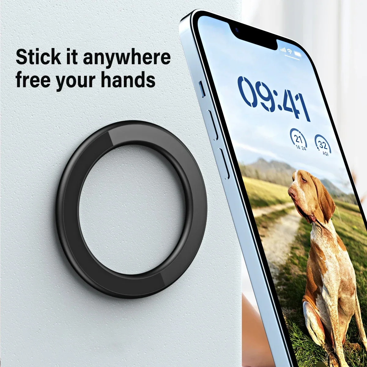For MagSafe Magnetic Ring Holder Adhesive Strong Magnet Cellphone Wall Mount Mobile Phone Tablet Stand for IPhone 17 16 Pro IPad