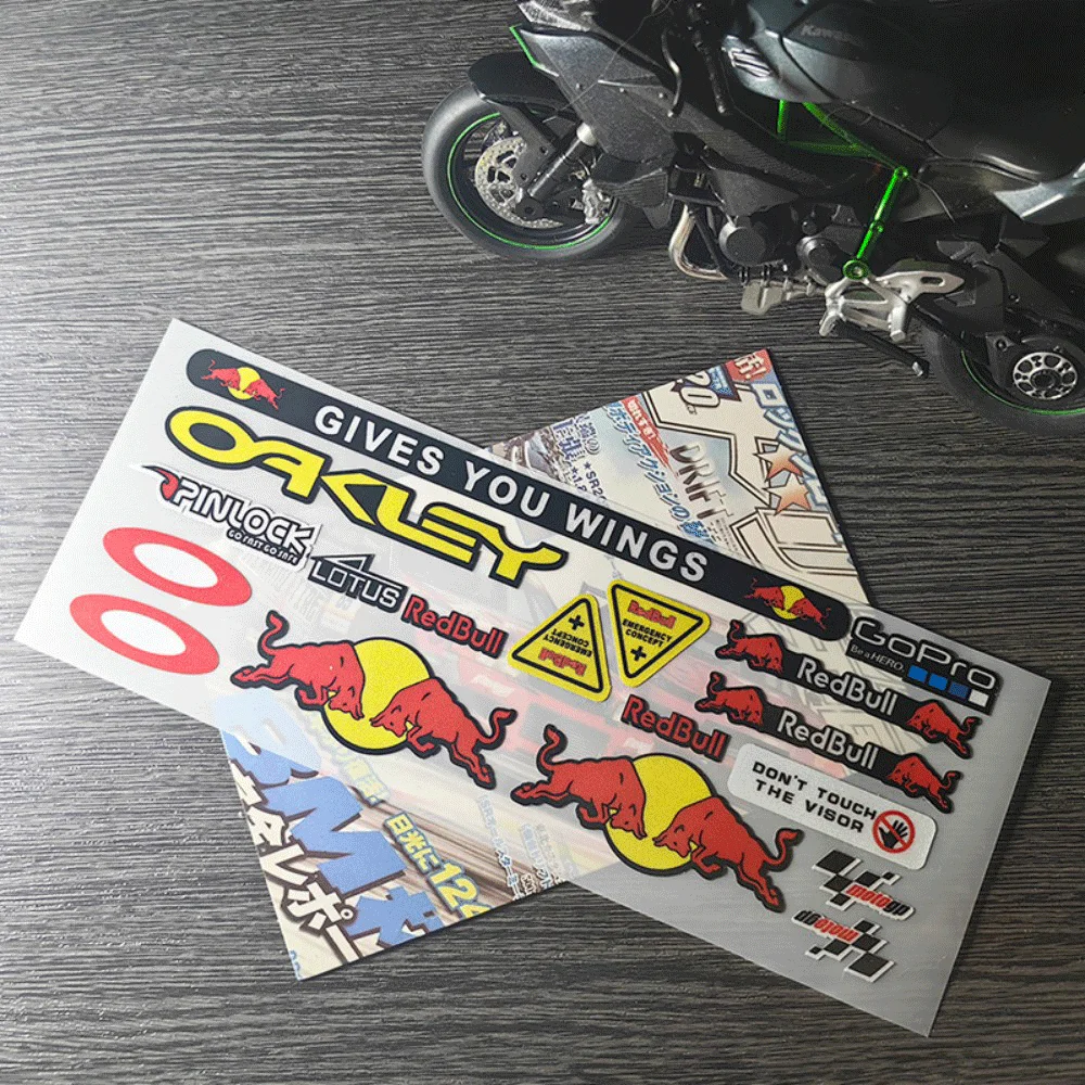 Reflektierende Rennhelm-Aufkleber-Set Wasserdichte Aufkleber für Motorrad Dirt Bike ATV Sport DIY Dekoration