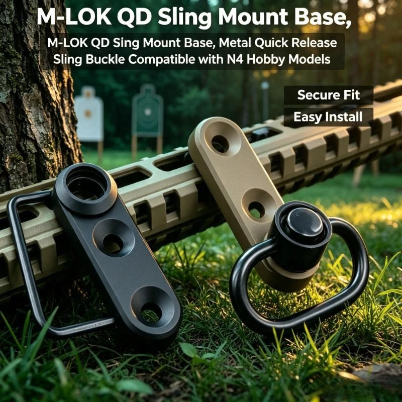 M-LOK QD Sling Install Base, Durable Metal Quick Disconnect Buckle Compatible with N4 DIY Hobby Models