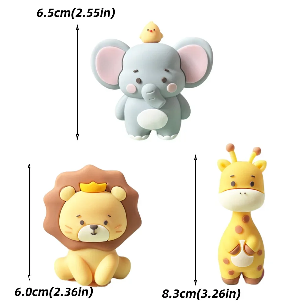 Safari-Kuchenaufsätze, wilde Tiere, Löwe, Elefant, Giraffe, Affe, Dschungel, Thema, Geburtstagsfeier, Kuchendekorationen für Kinder, Jungen und Mädchen – Detail 5