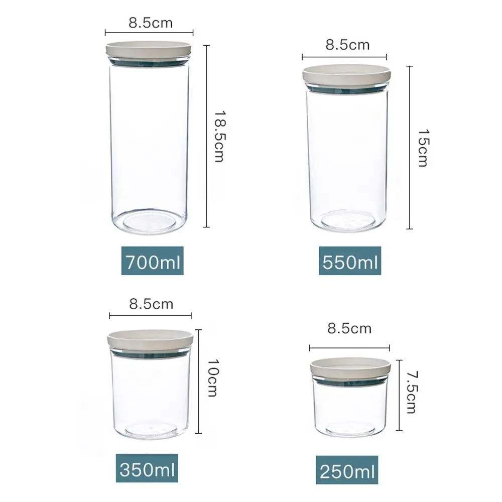 1 pcs Keep Fresh Transparent for Flour, Coffee, Nuts Sugar Canister Cookie Jars Storage Box Kitchen Canisters Food Container