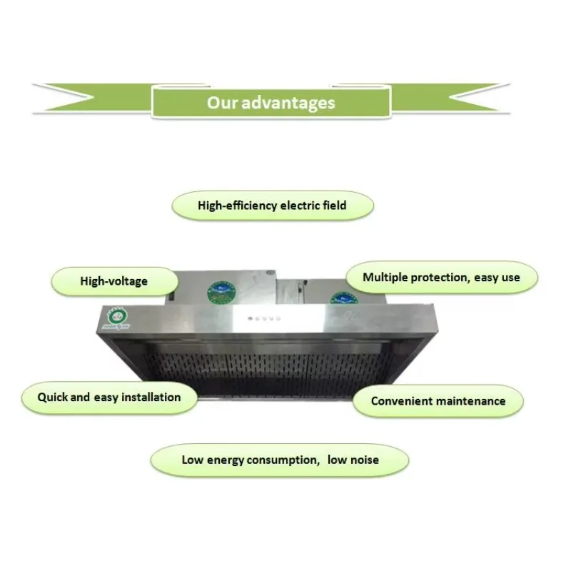 Commercial Industrial Ductless Auto Clean Kitchen Chimneys Hood Stainless Steel Wall Mount Range Hoods