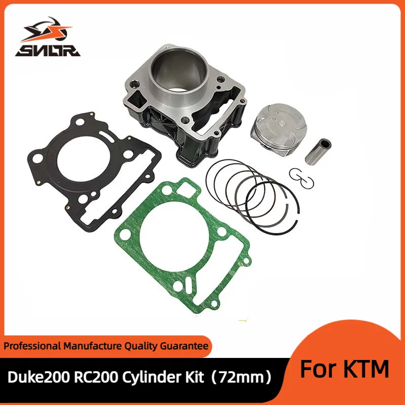 Motorcycle 72mm Bore Cylinder Block Piston Kit Motor For Duke 200 RC200 BS3 BS4 BS6 36JU0007 Engine Parts Motoblock Accessories