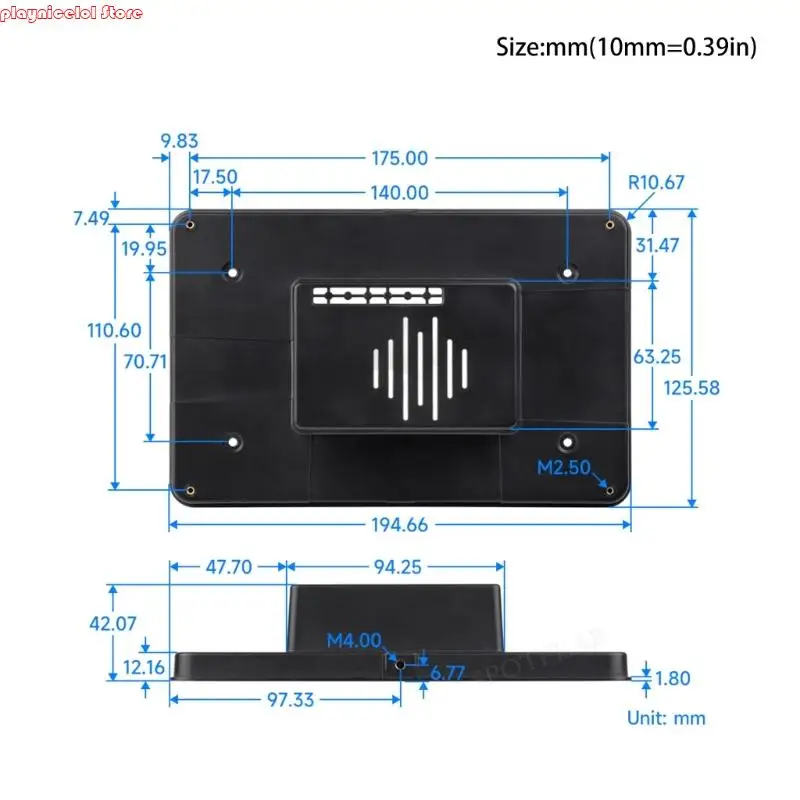 E8BA 7inch có thể thay thế trường hợp hiển thị có thể chạm vào cho nhà ở của bảng phát triển