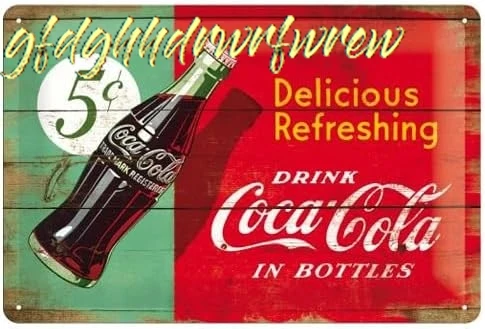 Letrero de metal vintage COCA Tin COLA, decoración de pared para el hogar, oficina, bar, pub, decoraciones, 8x12 pulgadas (20x30cm) sazx
