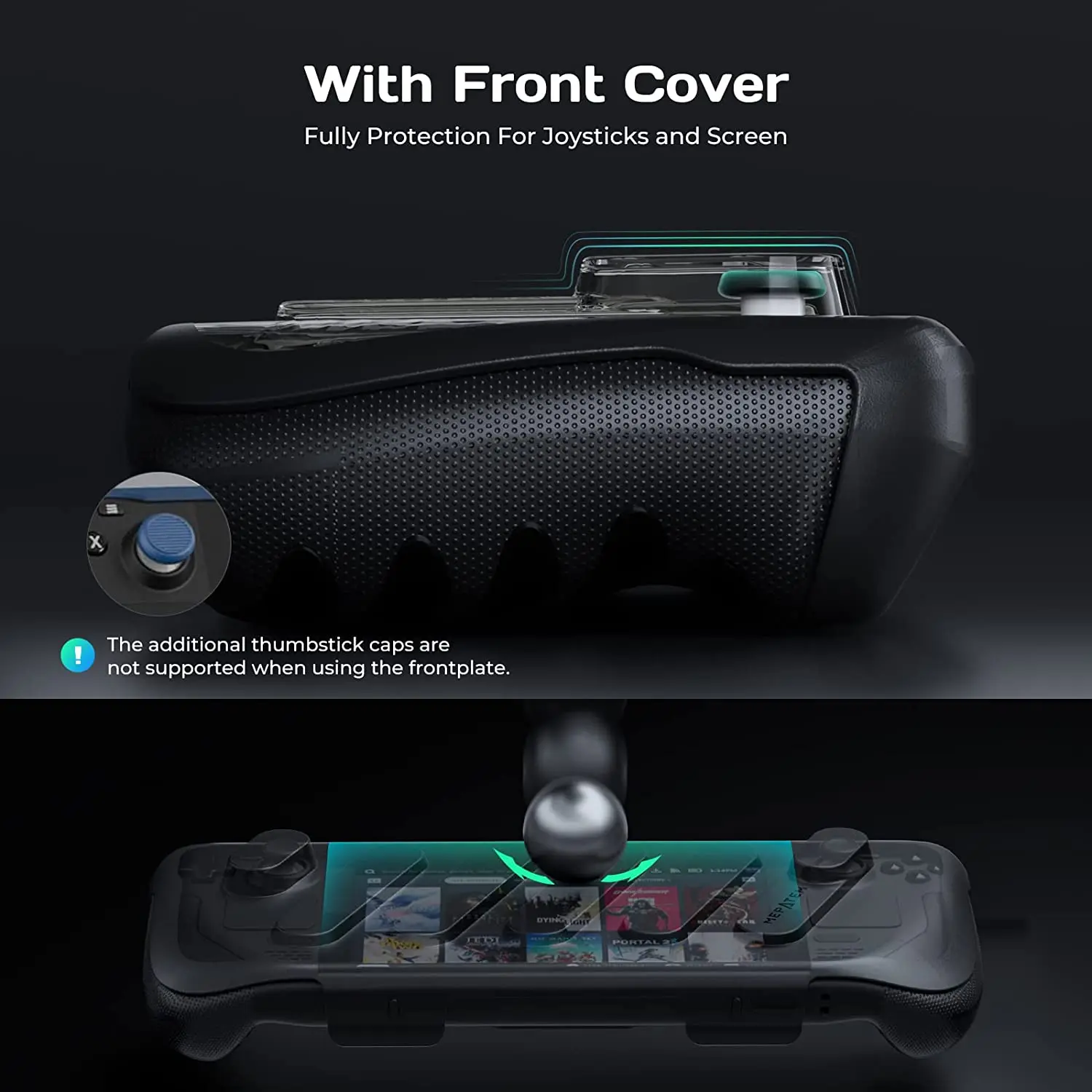3 in 1 Protective Case With Kickstand and Front Cover For Steam Deck, TPU Modcase For Valve Steam Deck, Steam Deck Accessories