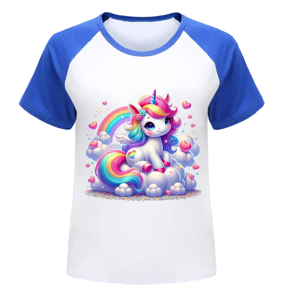 Unicorn Girl Top Shirts Kids T-shirts for Children Boy Clothes Girls' Summer Clothes Children's T-shirt Tees Clothing Teen Boys