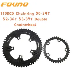 FOVNO 110BCD Chainring 50-34T 52-36T 53-39T Road Bike Double Chainwheel 1 PCS forSRAM Red Rival S350 S900 Crown Bike Parts