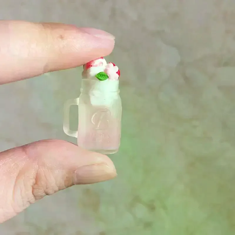 Para boneca acessórios sobremesa loja decoração crianças presente 1 pçs casa de bonecas em miniatura sorvete simulação bebida gelo modelo brinquedo
