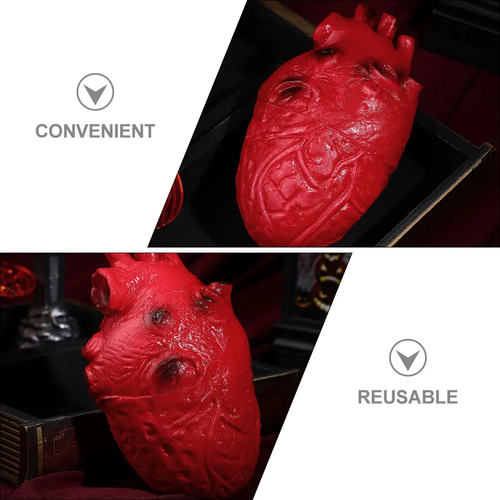 

4 Pcs Simulated Heart Props Realistic Bloody Hearts Halloween Decorations Fake gans Horror Party Accessories Reusable Scary
