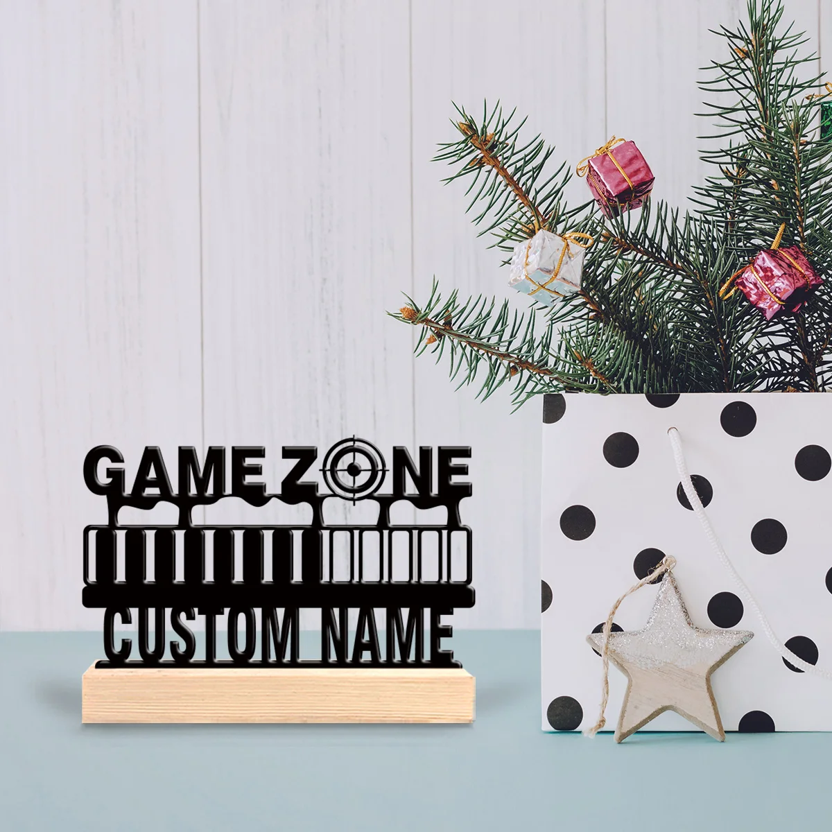 1pc Fashionable Personalized Custom Metal Statue Customizable Content With Wooden Base Decorative Gifts, Metal Statue Ornaments