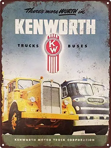 1950s Kenworth Truck Bus Garage Shop Man Cave Metal Sign 8X12 Inches Tin Sign