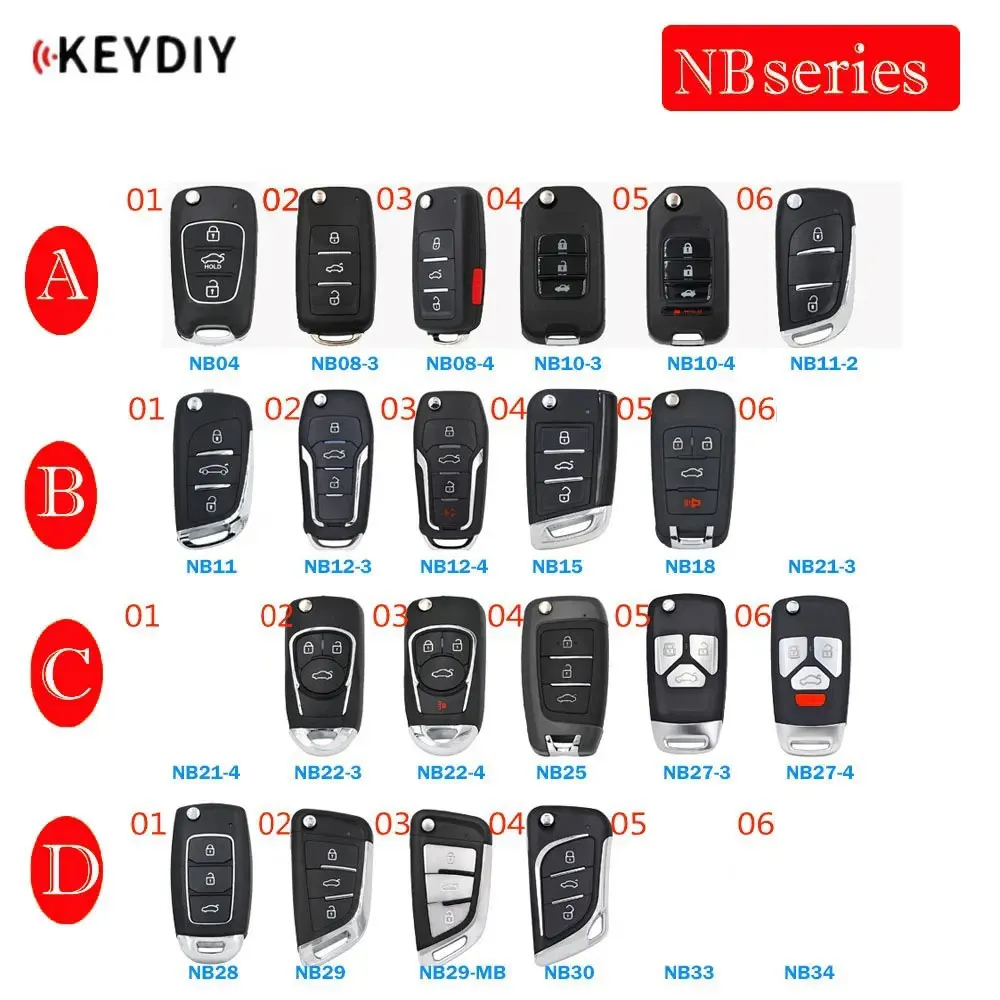 

KEYDIY NB Series Car Remote Key with Chip NB11 NB12 NB15 NB18 NB21 NB22 NB25 NB27 N28 N29 NB30 NB33 NB34 Car Key for KD-X2 KD900