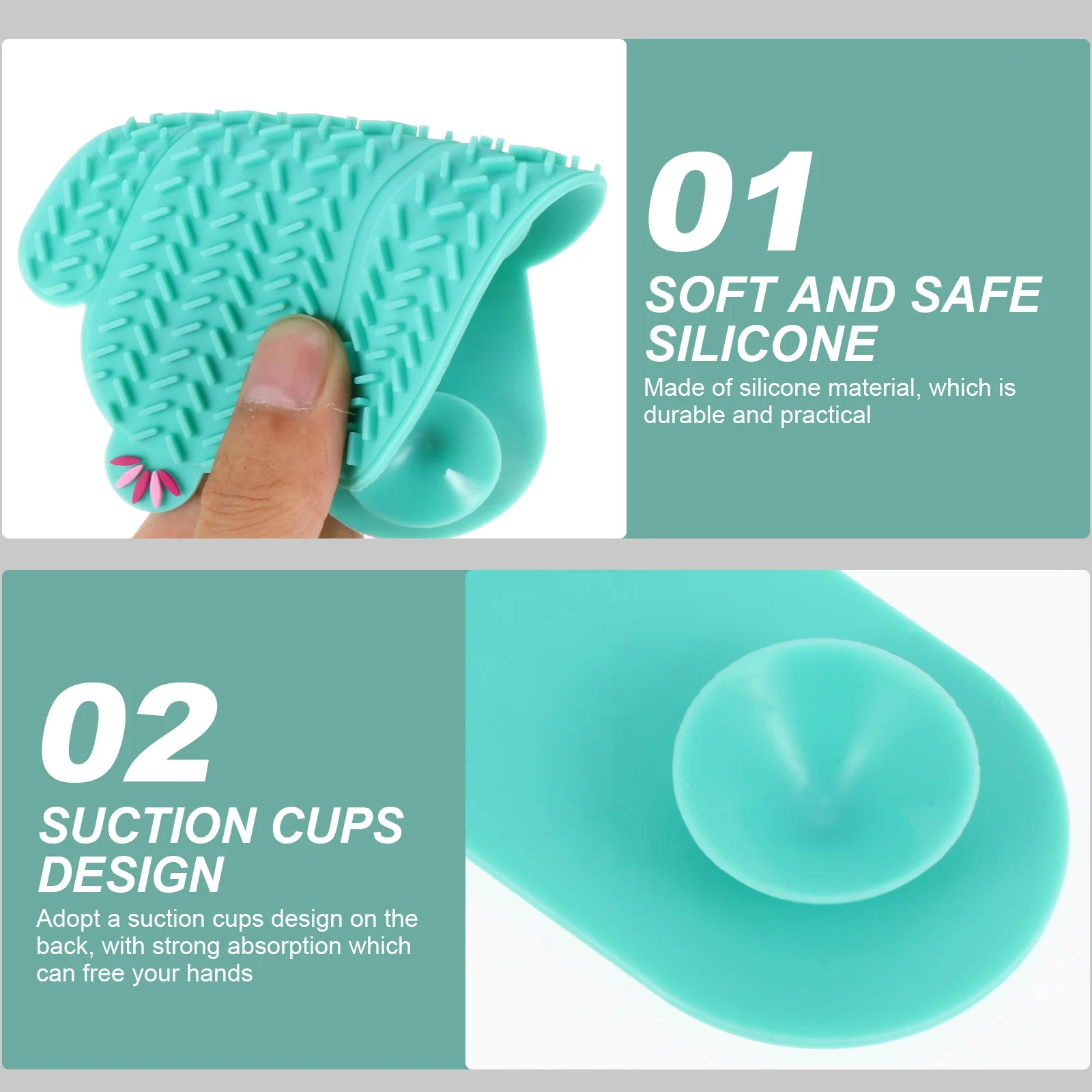 قطعتان من وسادة تنظيف فرشاة التجميل، مادة السيليكون الناعمة المقاومة للتشوه، سهلة التخزين، حجم صغير، مثالية للسفر إلى المنزل