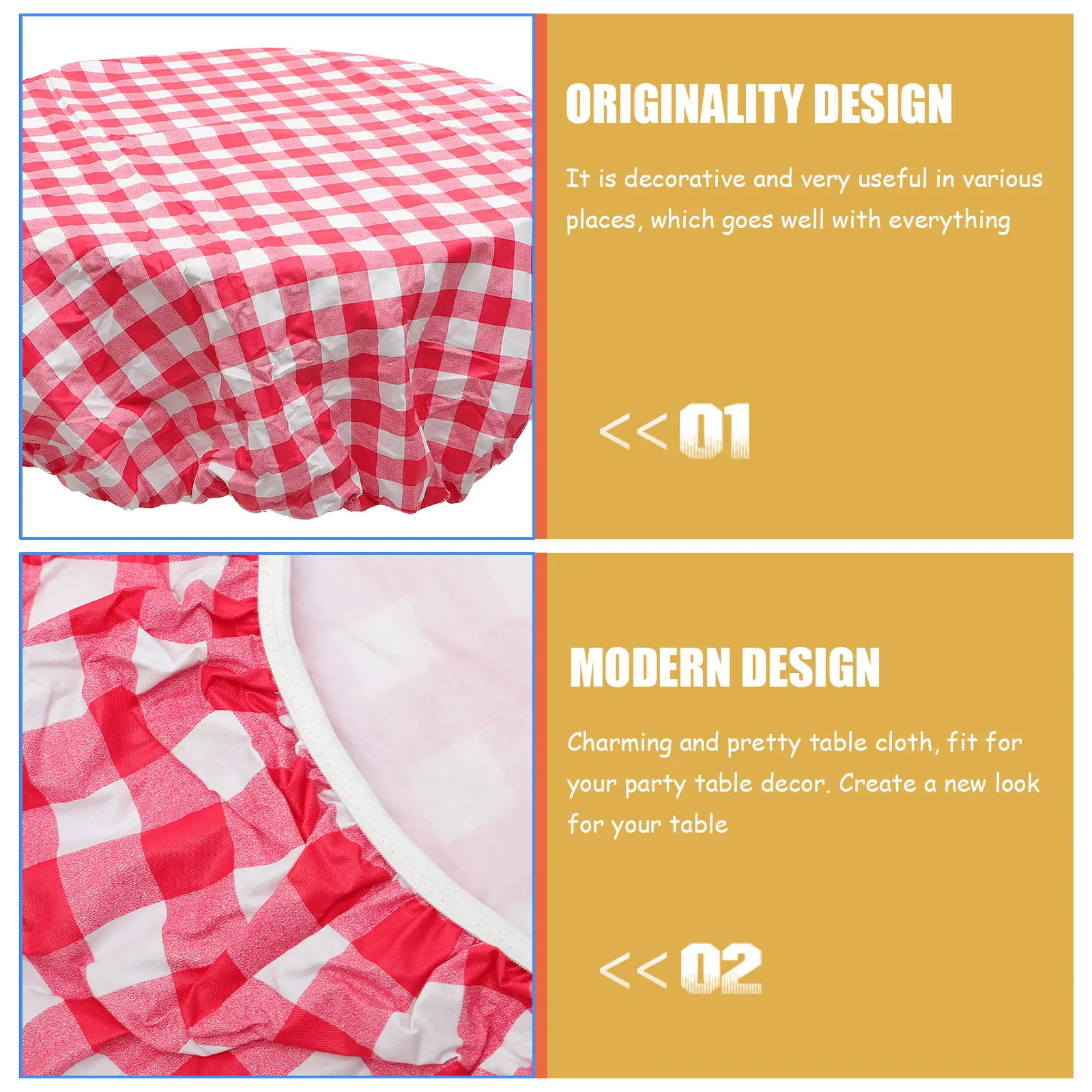 

Waterproof Round Table Cover Heavy Duty Fade Resistant Machine Washable for Home Hotel Restaurant Festival Decoration Use