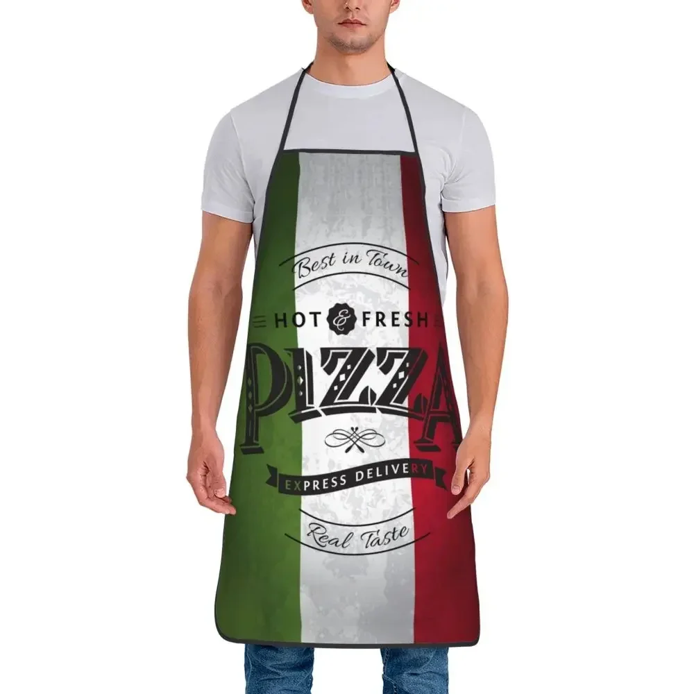 68X95cm Retro Italian Flag Pizza Aprons Men Women Italy Pride Adult Unisex Kitchen Chef Bib Cuisine Cooking Baking Gardening