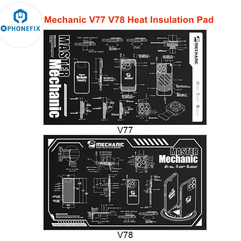 

Многофункциональный теплоизоляционный коврик MECHANIC V77 V78, 28 дюймов, мягкий паяльный коврик для ремонта телефонов, ноутбуков, сварочный ремонт