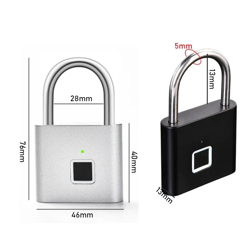 Outdoor Convenient Fingerprint Lock Padlock Unlock with One Touch, Heavy Duty Weatherproof Portable Security Lock for School