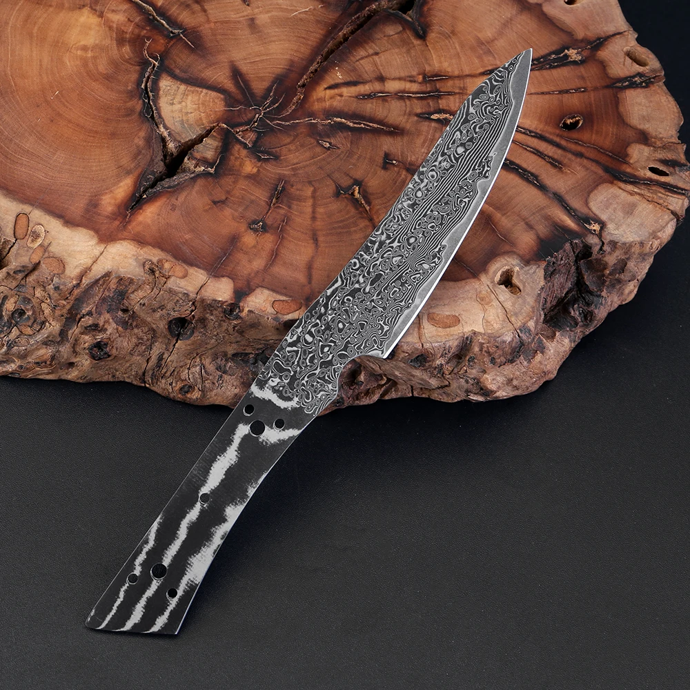 

Fruit Knife Black Blank Blade Damascus Steel Hand Forged for Kitchen Knife DIY Making,Heat Treated Full Tang Sharp Blank Blade