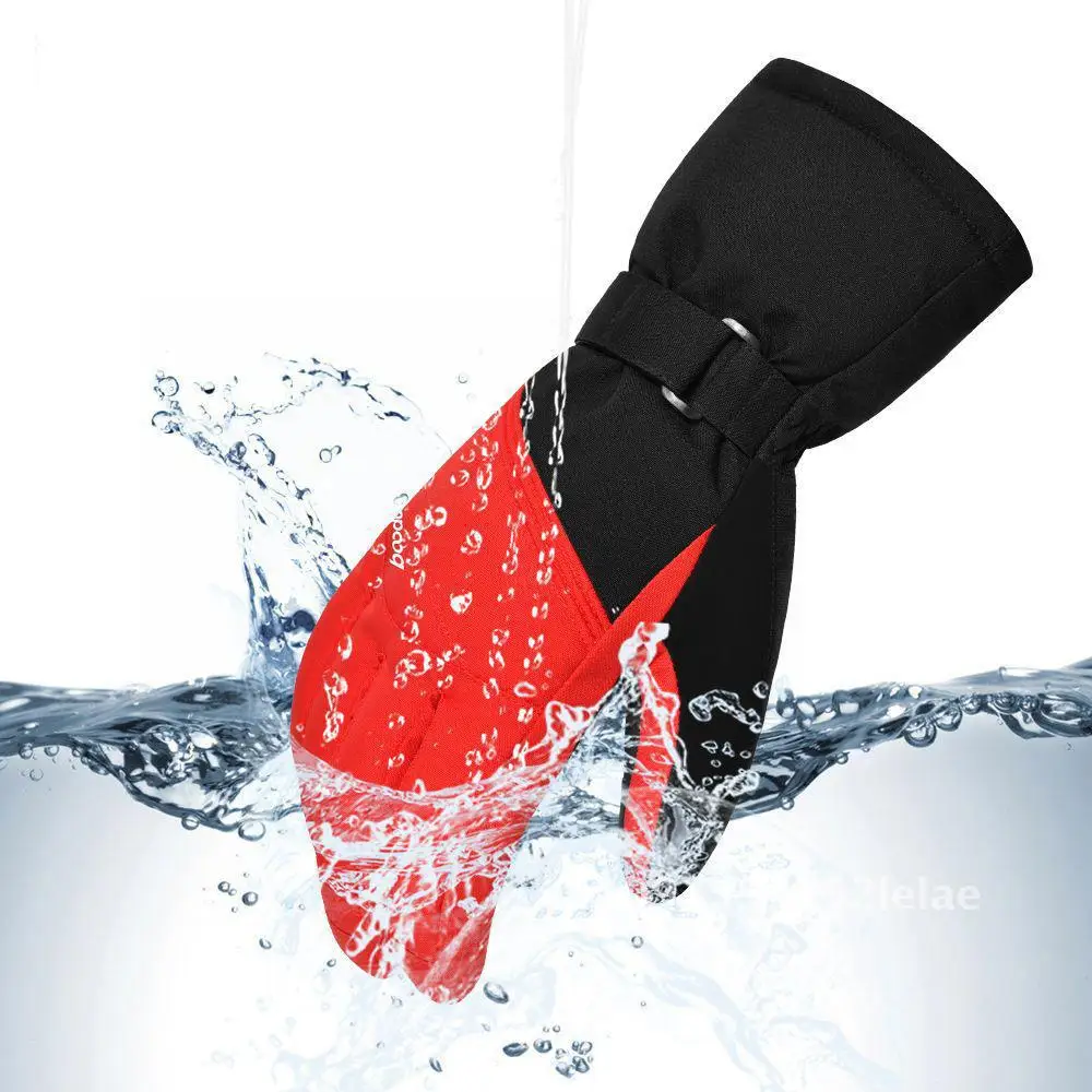 Bo inverno novas luvas de esqui ao ar livre com veludo interno montanhismo luvas quentes impermeáveis