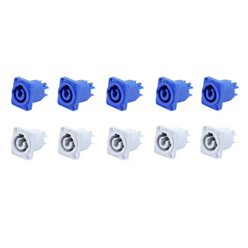 10Pcs 3 PIN 20A 250V AC Powercon Connecteur Prise NAC3MPA-1 NAC3MPB-1 Sortie Connecteur Bleu Et Gris Blanc