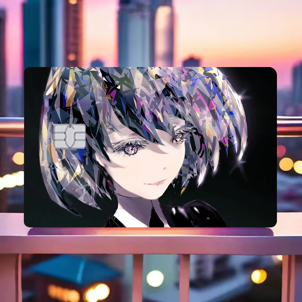 أرض لامعة 1 مجموعة من 4 قطعة بطاقة الائتمان ملصقات الجلد لبطاقة البنك VISA ملصق مضاد للمياه المضادة للخدش النساء هدية #6