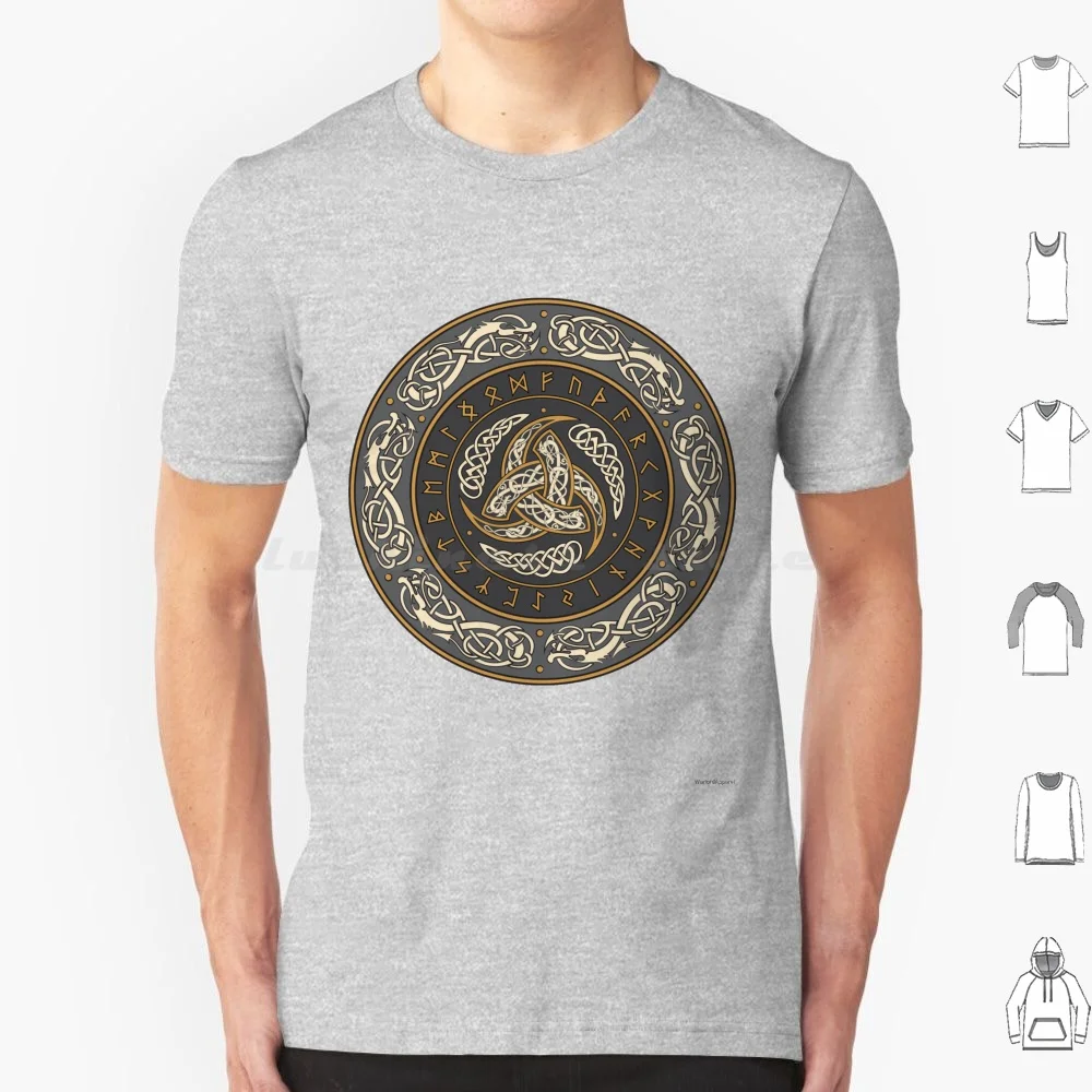 Horns Of Odin Norse Triskelion With Runes T Shirt 6xl Cotton Cool Tee Vikings Norse Paganism Norse Gods Odin Triskelion Fenrir