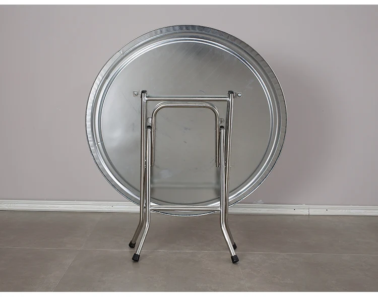 Household Portable Stainless Steel Folding  Round Table