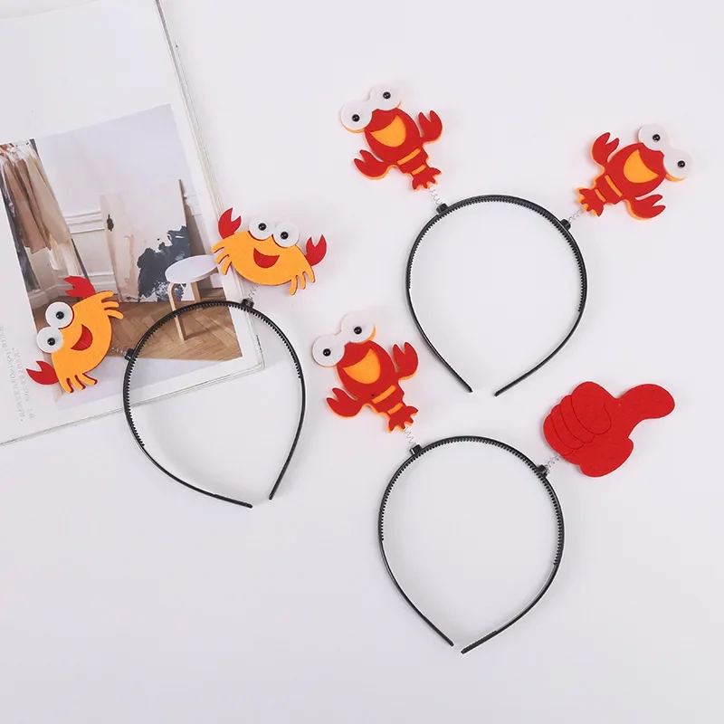 20pcs Adults Kids Crab Lobster Headbands Claws Headband Headwear Hair Hoop Costume  for Animal Cosplay Party Halloween Christmas