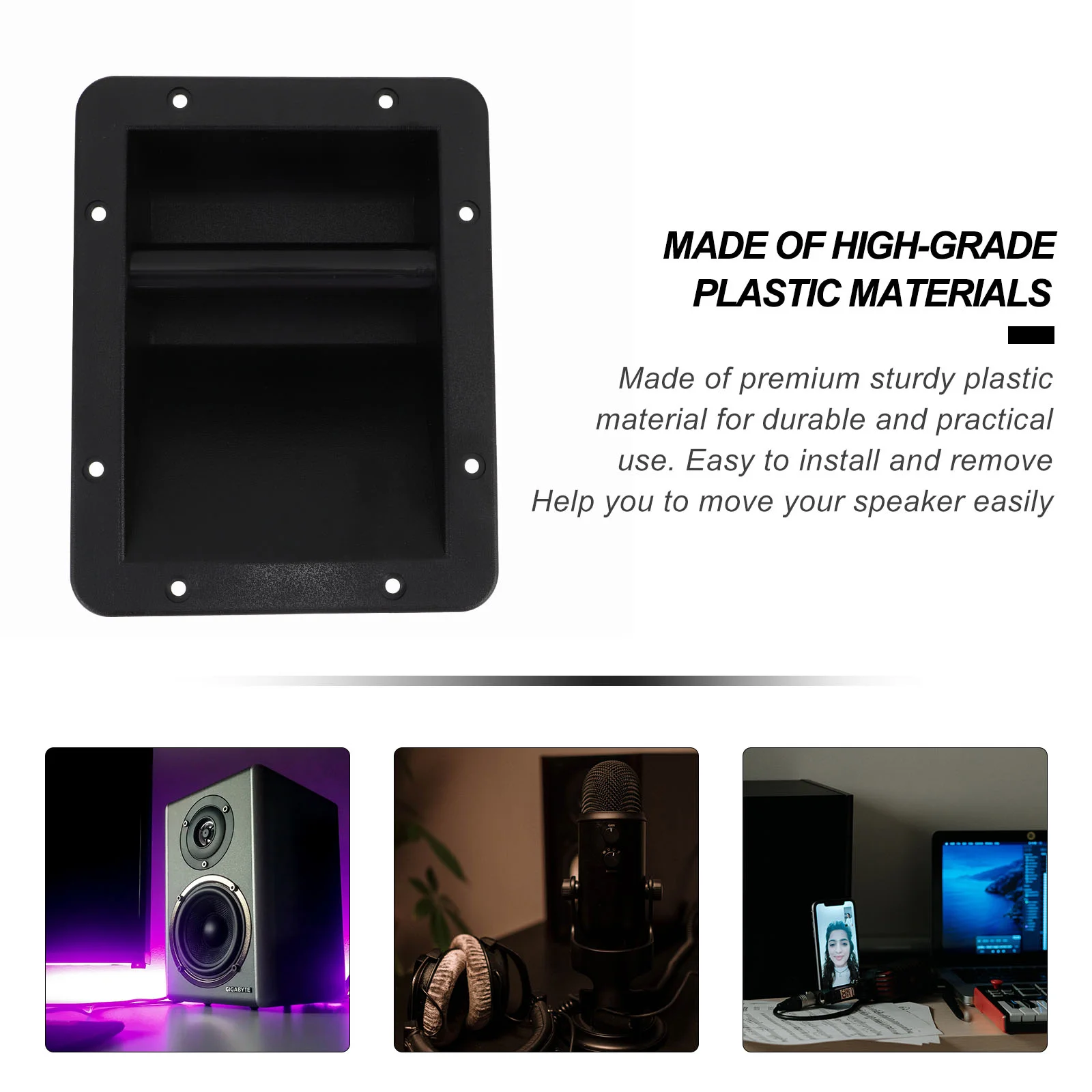 2pcs 플라스틱 스피커는 부드럽고 견고한 대부분의 무대 스피커에 적합합니다. 간편하고 안전한 운반 오디오 액세서리