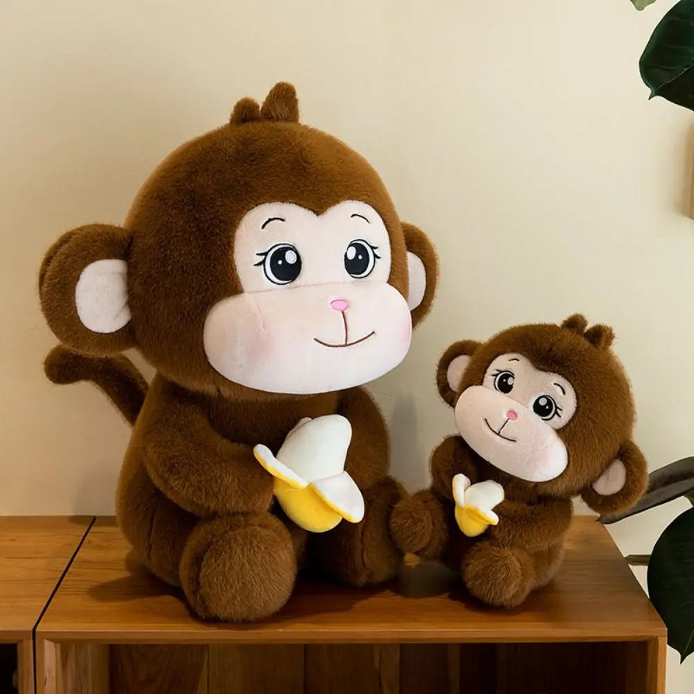 Peluche de Mono con Forma de Plátano, Kawaii, Suave, de Algodón PP, Muñeco de Peluche de Mono de Dibujos Animados, Adorable Muñeco de Mono con Forma de Plátano, Decoración para Habitación