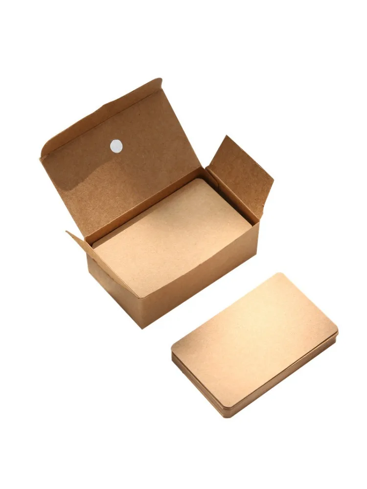 Carte en papier Kraft vierge, 10/20/30/50 pièces, cartes d'apprentissage des mots de couleur unie, cartes de remerciement pour Message, petite carte de vœux Portable