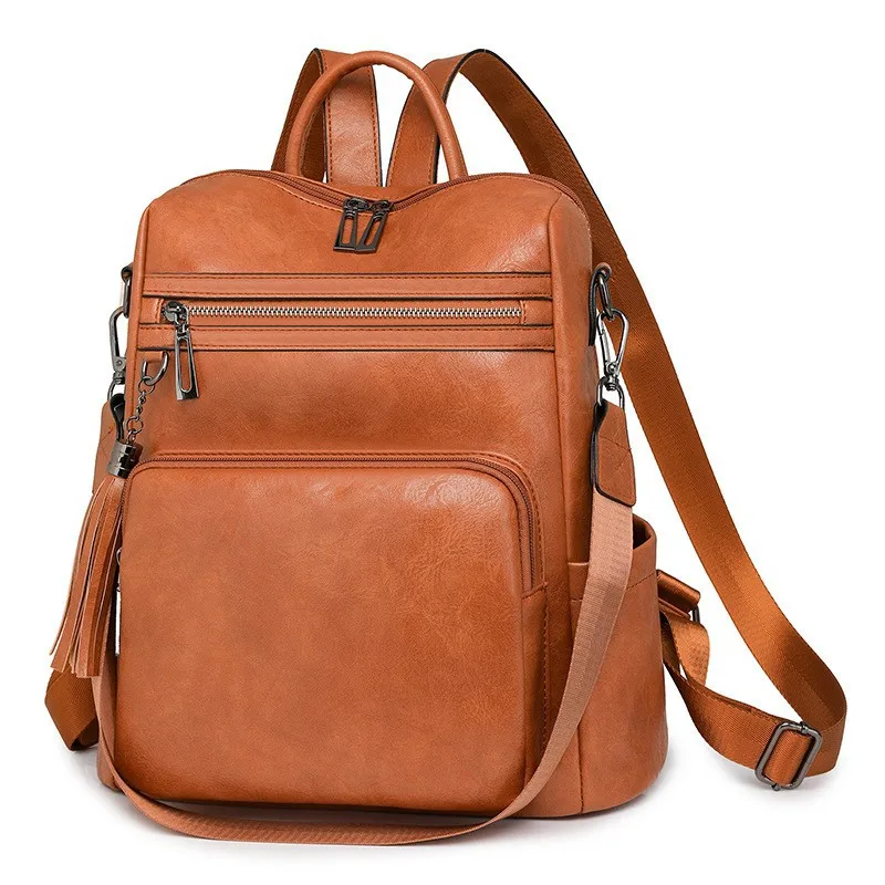 

PU leather winter new European and American retro fashion women's backpack large capacity backpack women's backpack wholesale