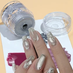 0.5g Gray Cat Eye Magnetic Glitter Velvet Porcelain Chrome 9D Matching All Color DIY Nail Art Decoration Powder Manicure Pigment